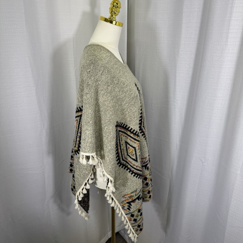 VTG Poncho Gene Accessories One Size Western Rodeo Aztec Cowgirl Tassel Fringe - Picture 4 of 9